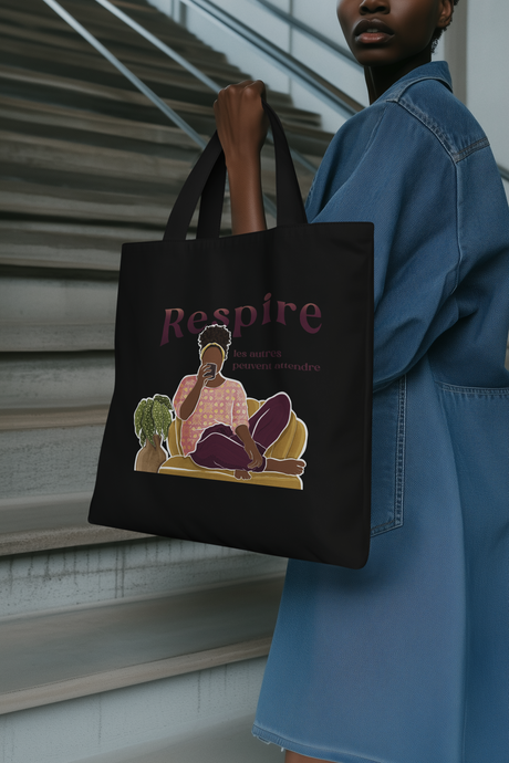 Tote bag Respire les autres peuvent attendre